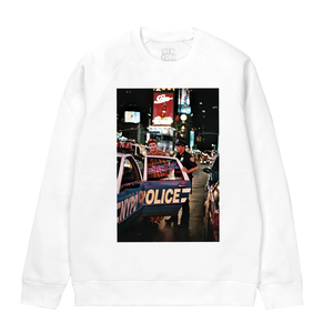 "Tiger Hood - Tough Town for a Clown" Crewneck Sweatshirt in Black, White and Grey