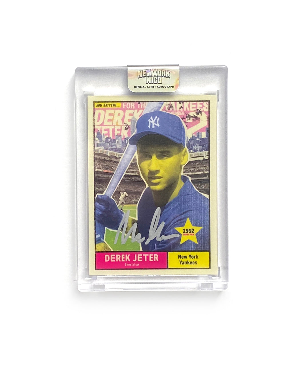 1 of 15 Derek Jeter “New York Nico” Topps Project 70 Artist Autographed Card in Silver Ink