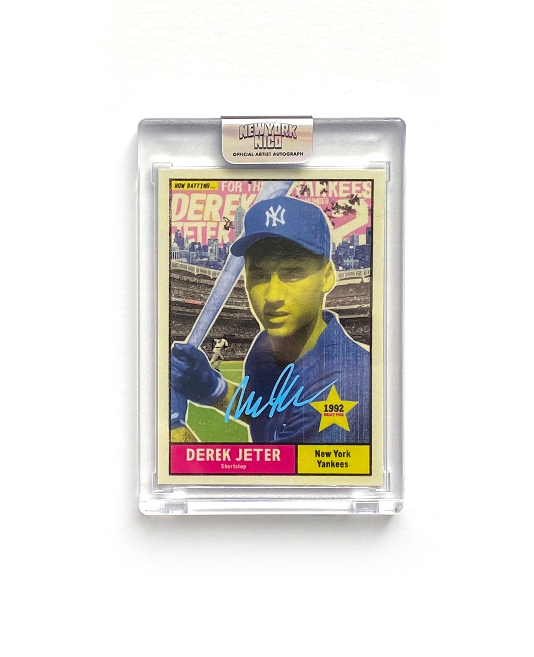 1 of 30 Derek Jeter “New York Nico” Topps Project 70 Artist Autographed Card in Blue Ink